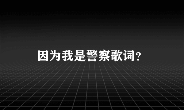 因为我是警察歌词？