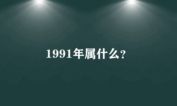 1991年属什么？