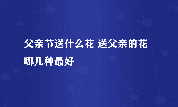 父亲节送什么花 送父亲的花哪几种最好