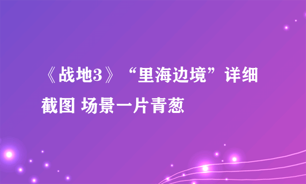 《战地3》“里海边境”详细截图 场景一片青葱