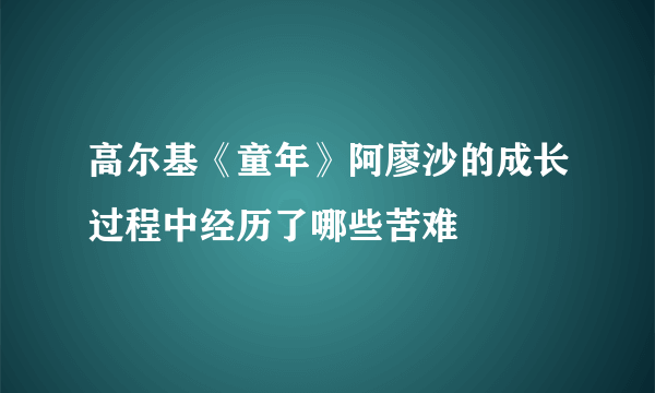 高尔基《童年》阿廖沙的成长过程中经历了哪些苦难