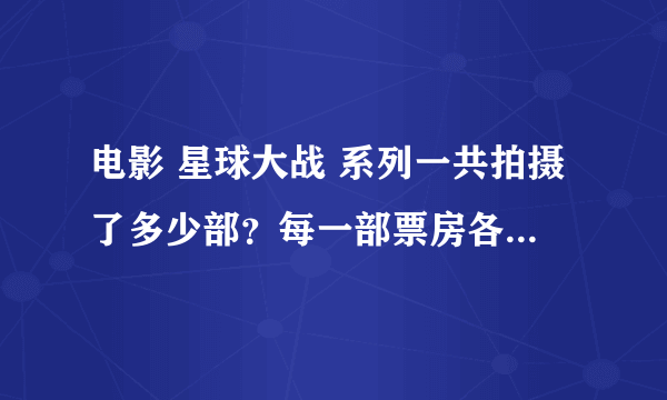 电影 星球大战 系列一共拍摄了多少部？每一部票房各是多少？