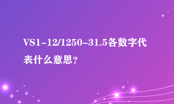 VS1-12/1250-31.5各数字代表什么意思？