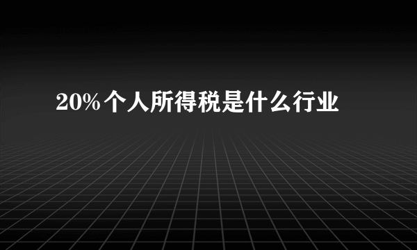 20%个人所得税是什么行业