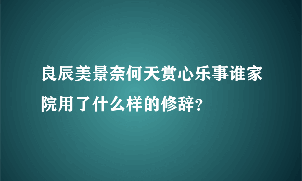 良辰美景奈何天赏心乐事谁家院用了什么样的修辞？