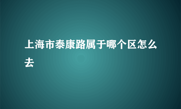 上海市泰康路属于哪个区怎么去