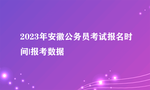 2023年安徽公务员考试报名时间|报考数据