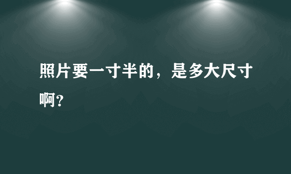 照片要一寸半的，是多大尺寸啊？