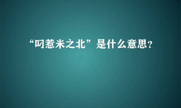 “叼惹米之北”是什么意思？