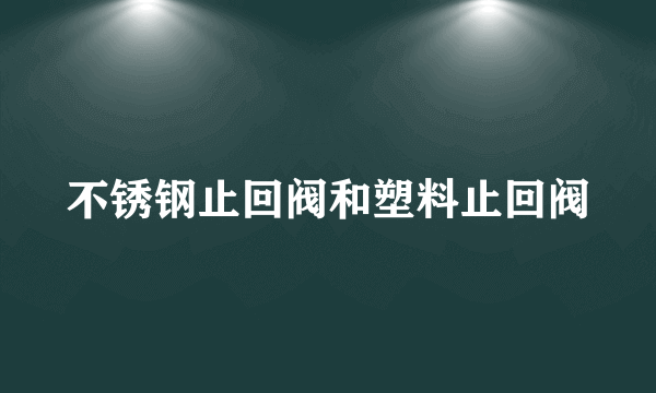 不锈钢止回阀和塑料止回阀