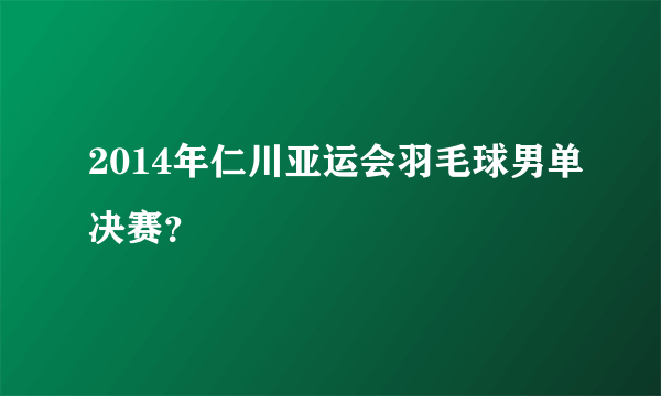 2014年仁川亚运会羽毛球男单决赛？