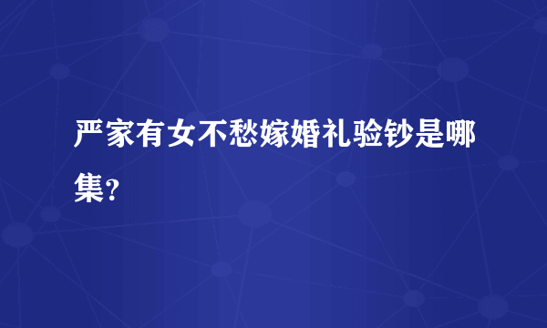 严家有女不愁嫁婚礼验钞是哪集？