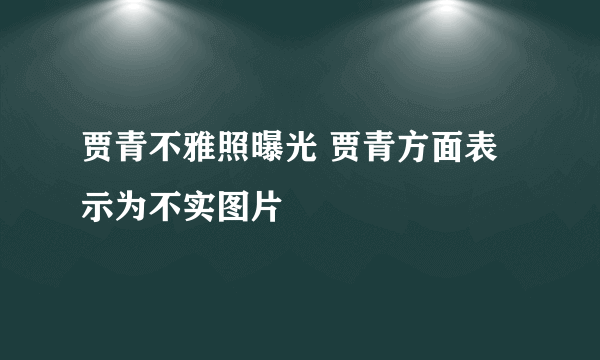 贾青不雅照曝光 贾青方面表示为不实图片