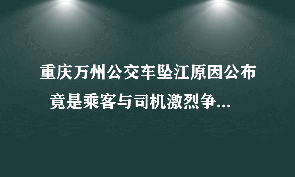 重庆万州公交车坠江原因公布  竟是乘客与司机激烈争执互殴致车辆失控