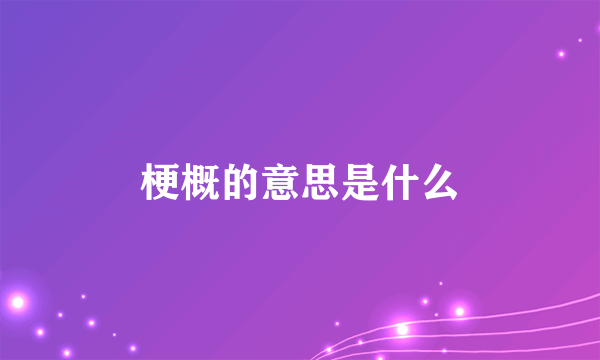 梗概的意思是什么