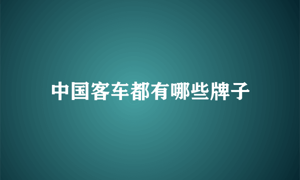 中国客车都有哪些牌子