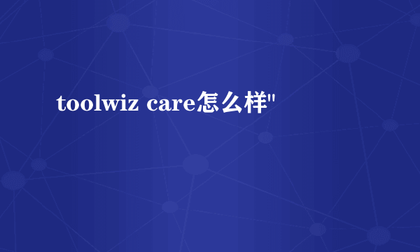 toolwiz care怎么样