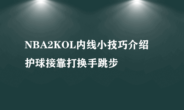 NBA2KOL内线小技巧介绍 护球接靠打换手跳步