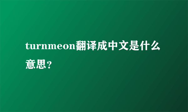 turnmeon翻译成中文是什么意思？