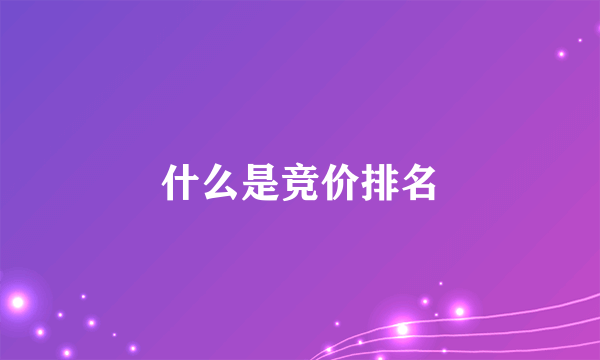 什么是竞价排名