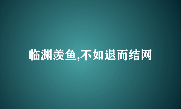 临渊羡鱼,不如退而结网