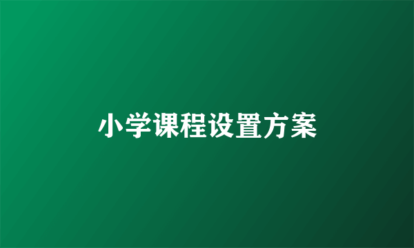 小学课程设置方案