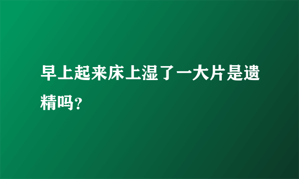 早上起来床上湿了一大片是遗精吗？