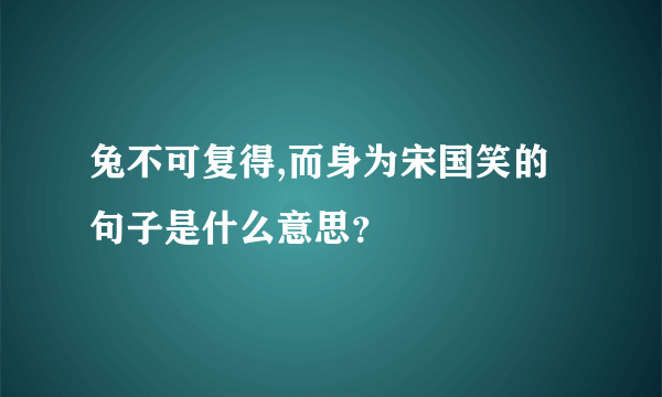 兔不可复得,而身为宋国笑的句子是什么意思？