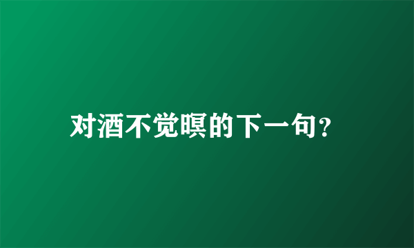 对酒不觉暝的下一句？