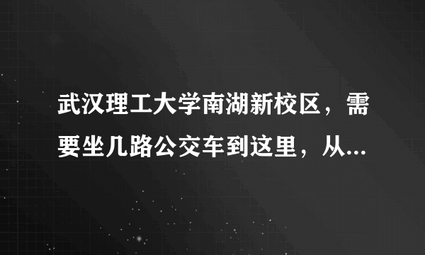 武汉理工大学南湖新校区，需要坐几路公交车到这里，从地铁站出来，请问怎么走？