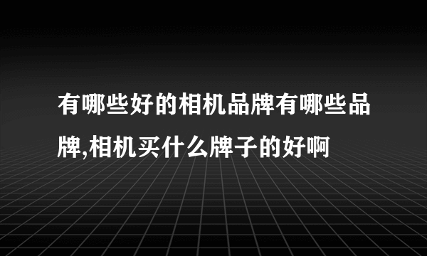 有哪些好的相机品牌有哪些品牌,相机买什么牌子的好啊