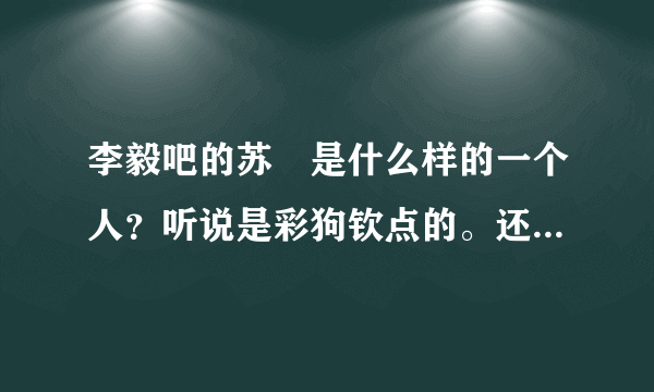 李毅吧的苏颙是什么样的一个人？听说是彩狗钦点的。还有他为什么是孝子？