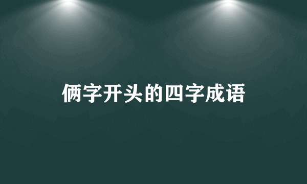 俩字开头的四字成语