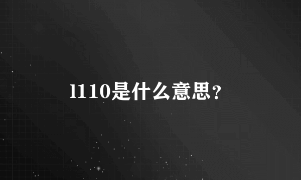 l110是什么意思？