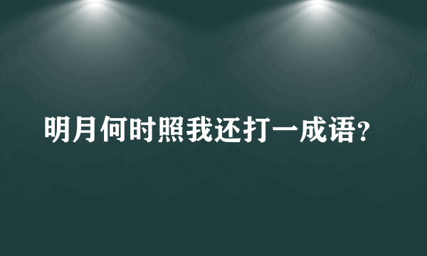 明月何时照我还打一成语？