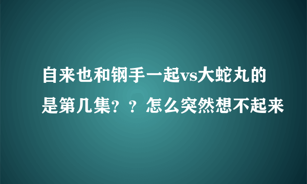 自来也和钢手一起vs大蛇丸的是第几集？？怎么突然想不起来