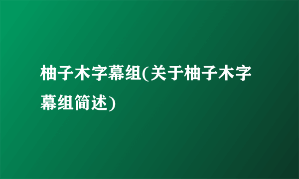 柚子木字幕组(关于柚子木字幕组简述)