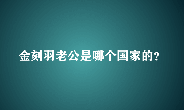 金刻羽老公是哪个国家的？