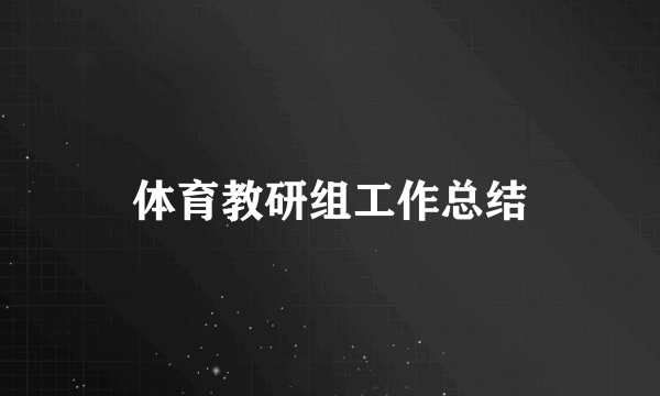 体育教研组工作总结