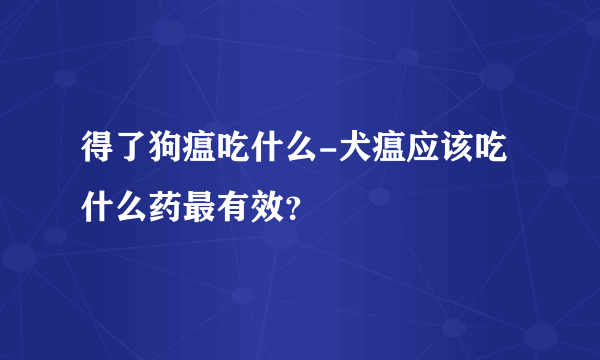 得了狗瘟吃什么-犬瘟应该吃什么药最有效？