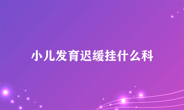 小儿发育迟缓挂什么科