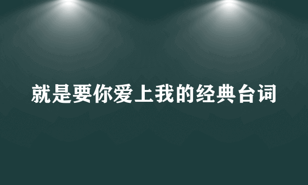 就是要你爱上我的经典台词