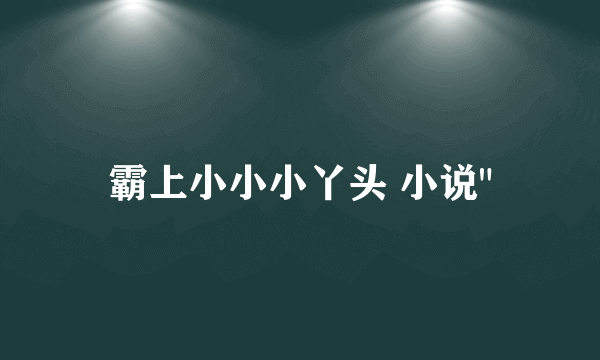 霸上小小小丫头 小说