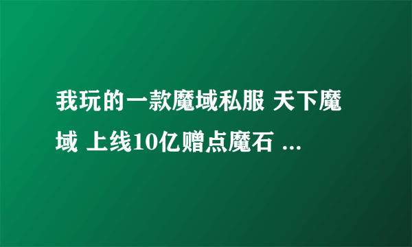 我玩的一款魔域私服 天下魔域 上线10亿赠点魔石 宠物孵化1000星 谁知道网站给我说下啊？