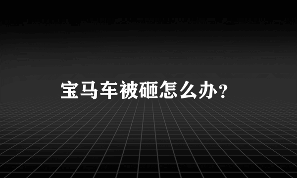 宝马车被砸怎么办？