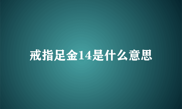 戒指足金14是什么意思