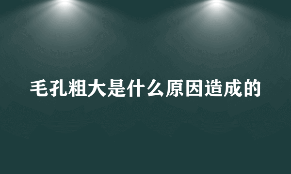 毛孔粗大是什么原因造成的