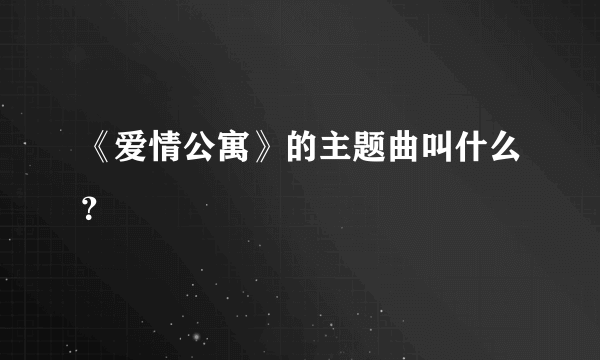 《爱情公寓》的主题曲叫什么？