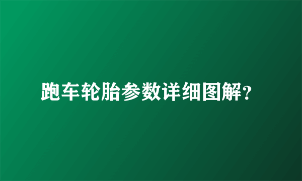 跑车轮胎参数详细图解？