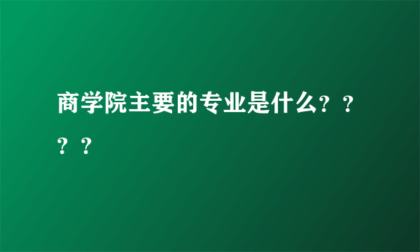 商学院主要的专业是什么？？？？